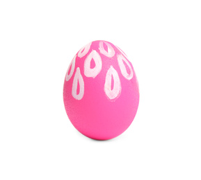 Photo of Pink egg for Easter celebration isolated on white