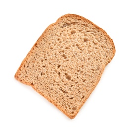 Photo of Fresh bread on white background, top view