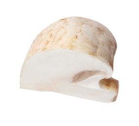 Photo of Piece of fresh mushroom on white background