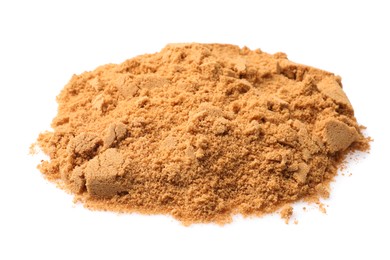 Photo of Pile of coconut sugar isolated on white