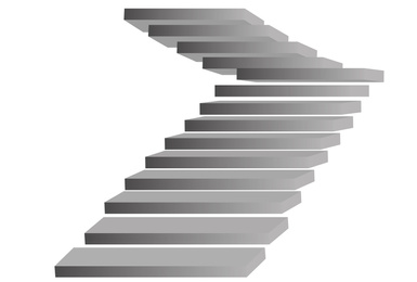 Illustration of stairs on white background. Way to success