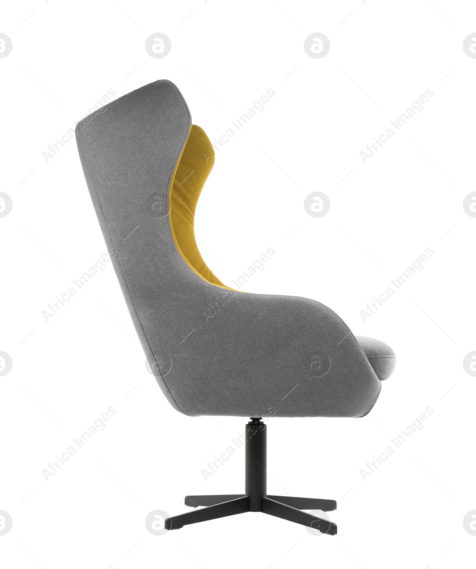 Photo of Comfortable armchair on white background. Interior element