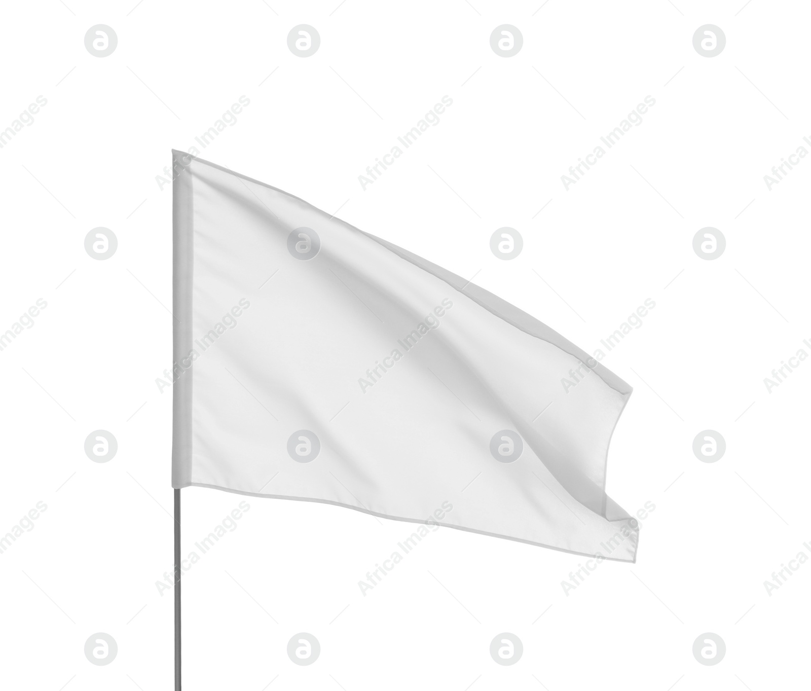 Photo of Blank flag isolated on white. Mockup for design