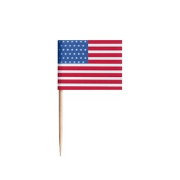 Photo of Small paper flag of USA isolated on white