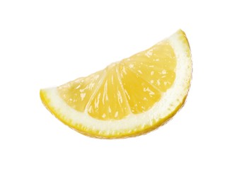 Fresh ripe lemon piece isolated on white