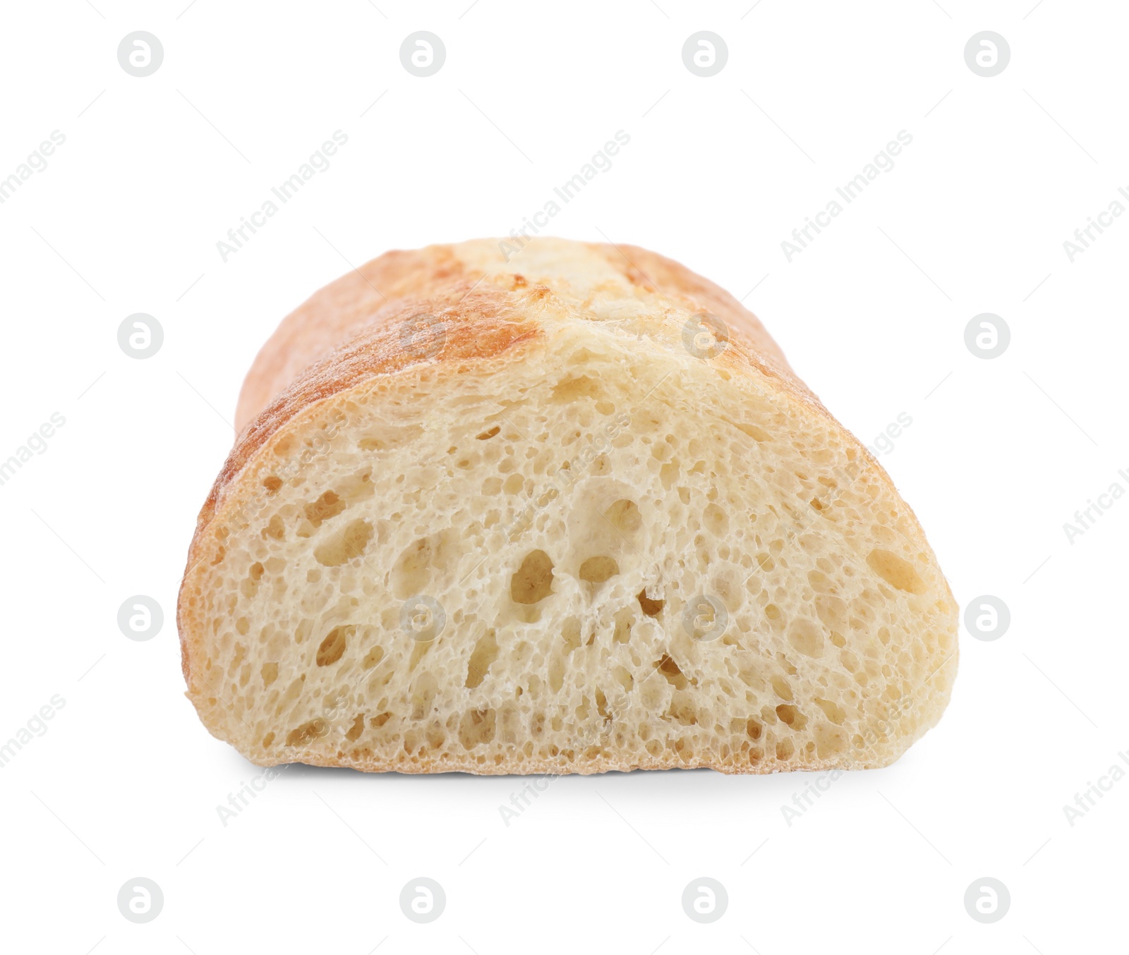 Photo of Piece of fresh baguette isolated on white