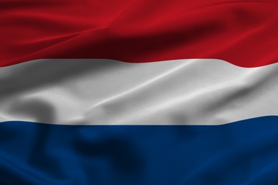 Image of Tricolor flag of Netherlands. National country symbol