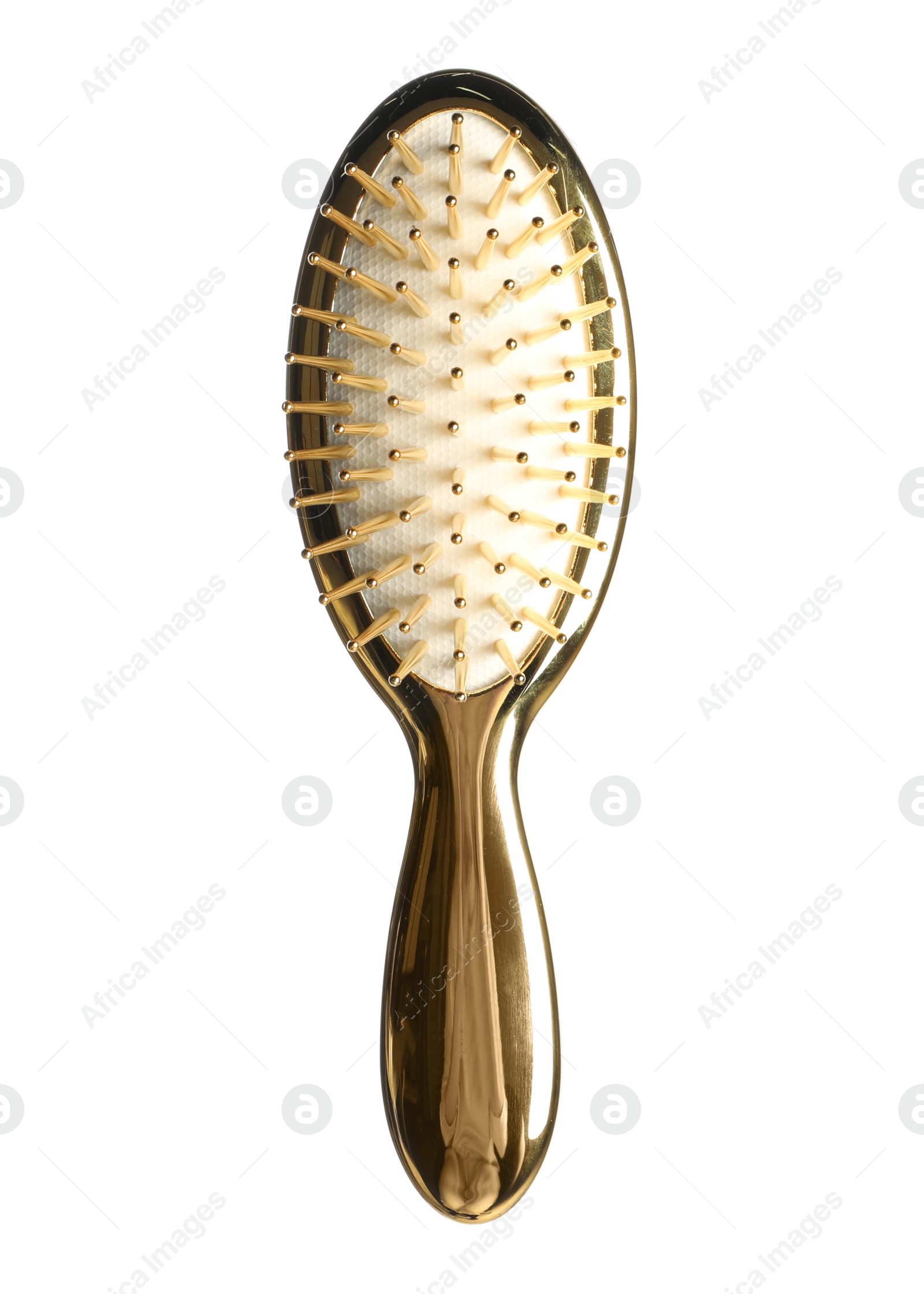 Photo of New stylish hair brush isolated on white