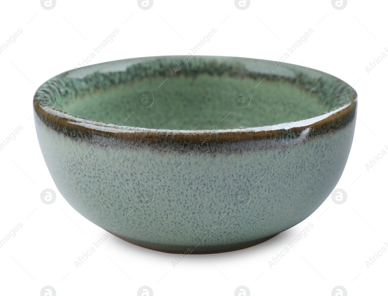 Photo of Beautiful green ceramic bowl on white background