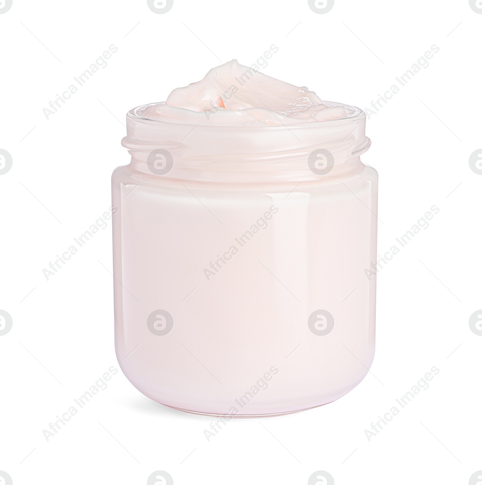 Photo of Jar of face cream isolated on white