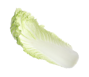 Leaf of napa cabbage isolated on white