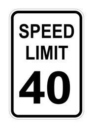 Illustration of Traffic sign SPEED LIMIT 40 on white background, illustration