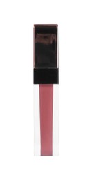 One lip gloss isolated on white. Cosmetic product