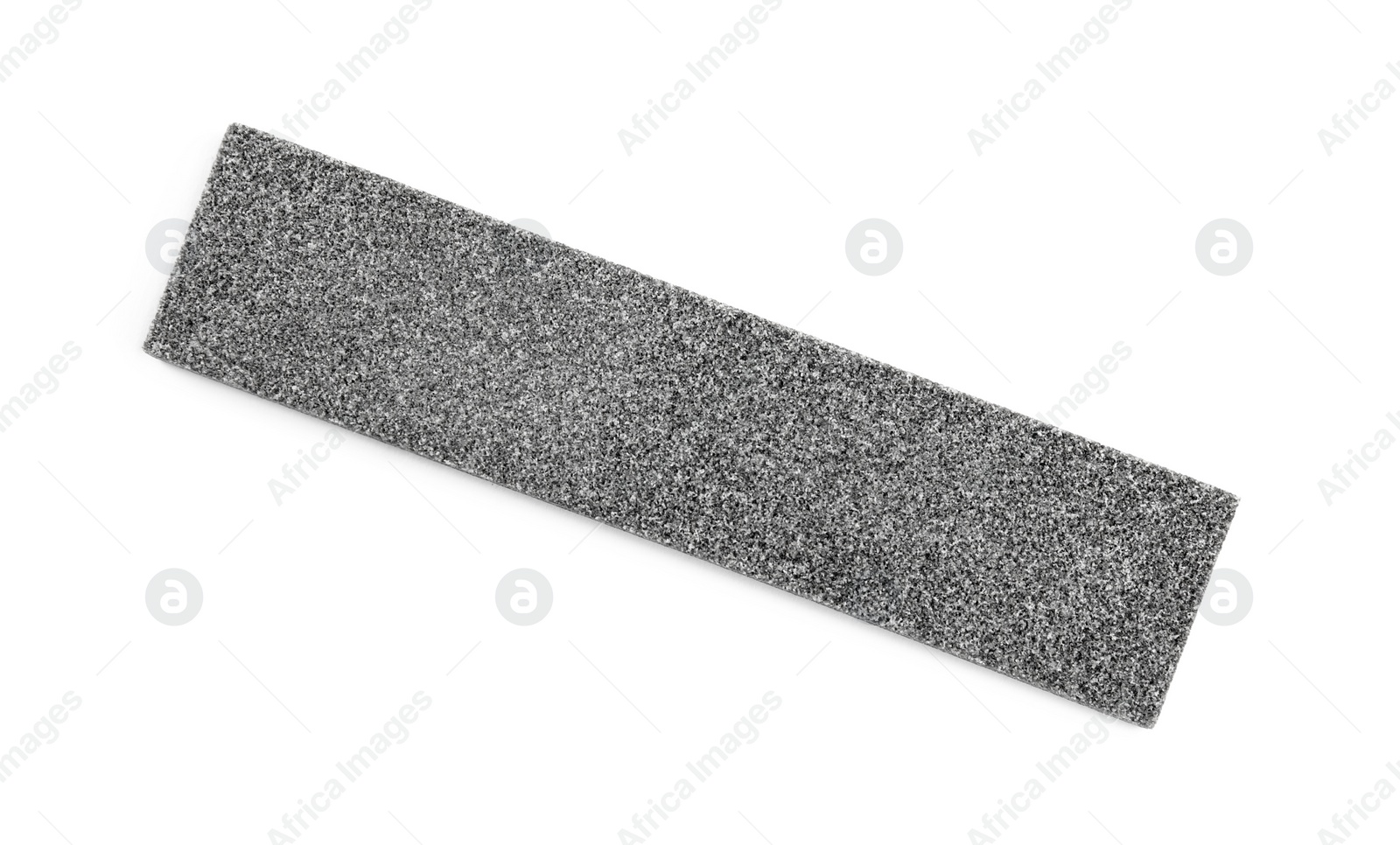 Photo of Sharpening stone for knife isolated on white, top view