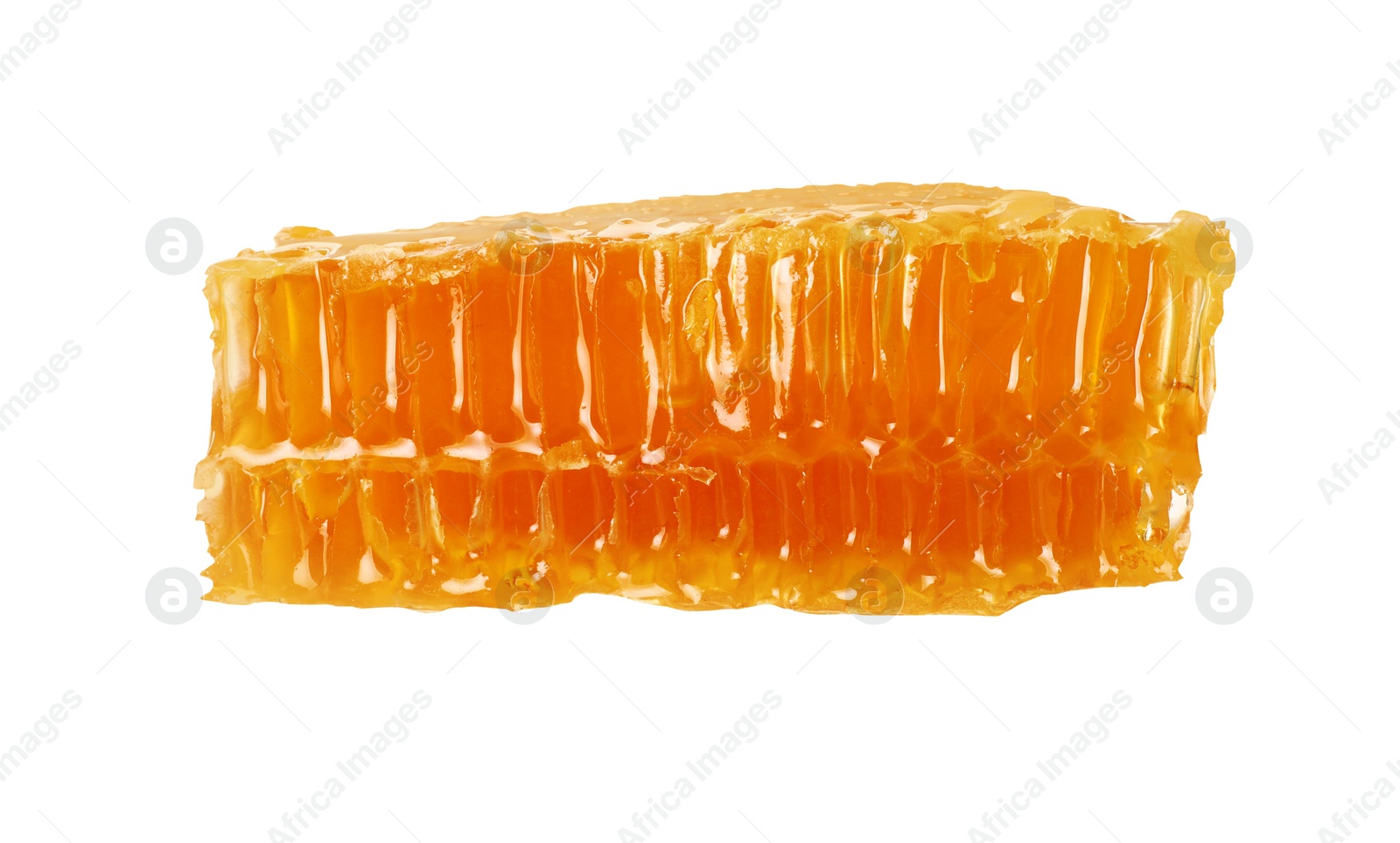 Photo of Natural honeycomb with tasty honey isolated on white