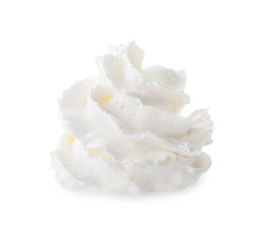 Photo of Whipped cream swirl isolated on white background