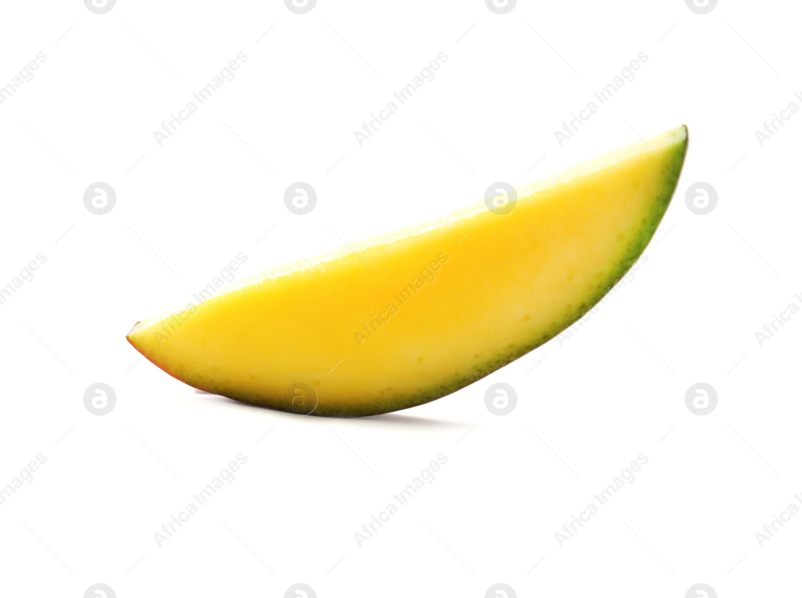 Photo of Fresh juicy mango slice isolated on white