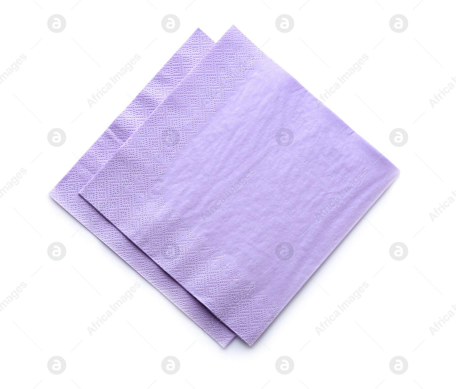 Photo of Paper napkins on white background, top view