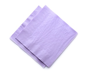 Photo of Paper napkins on white background, top view