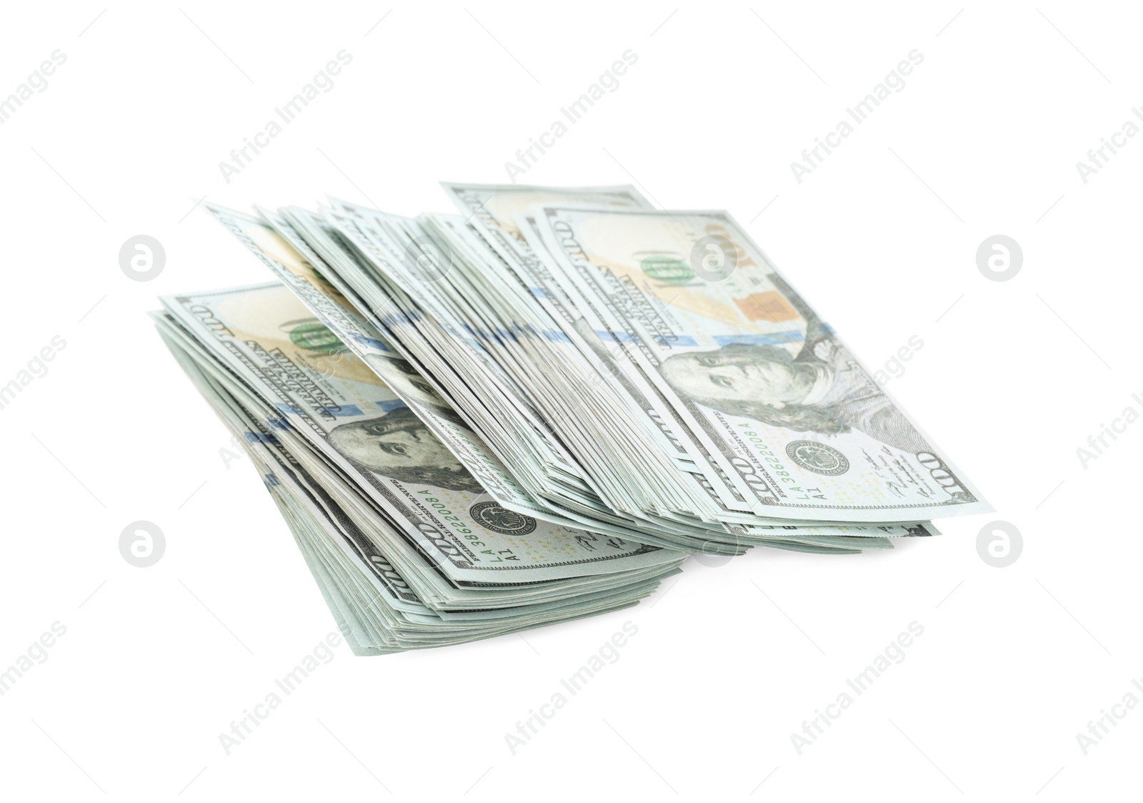 Photo of Dollar banknotes isolated on white. American national currency