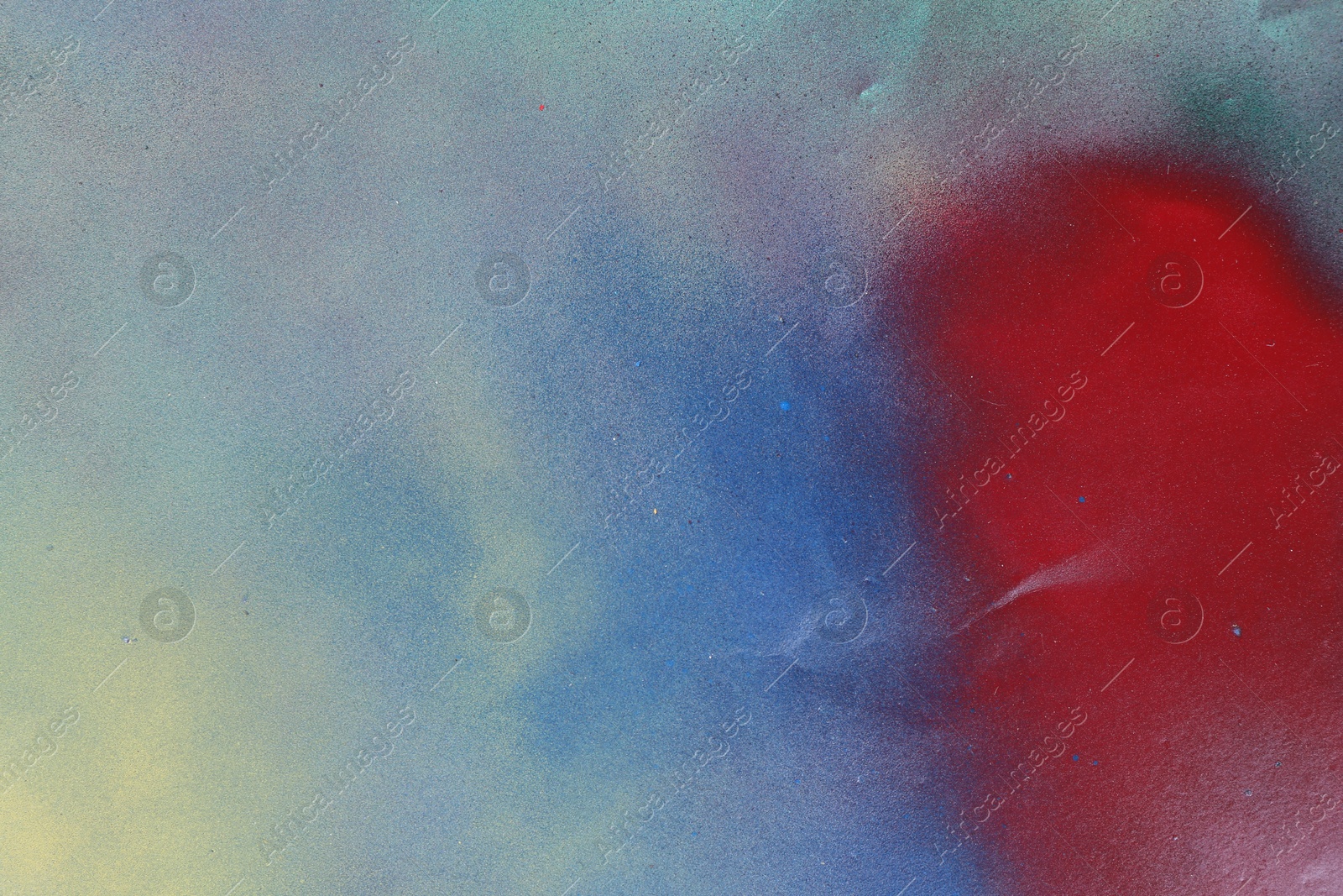 Photo of Texture of abstract spray paint as background, top view