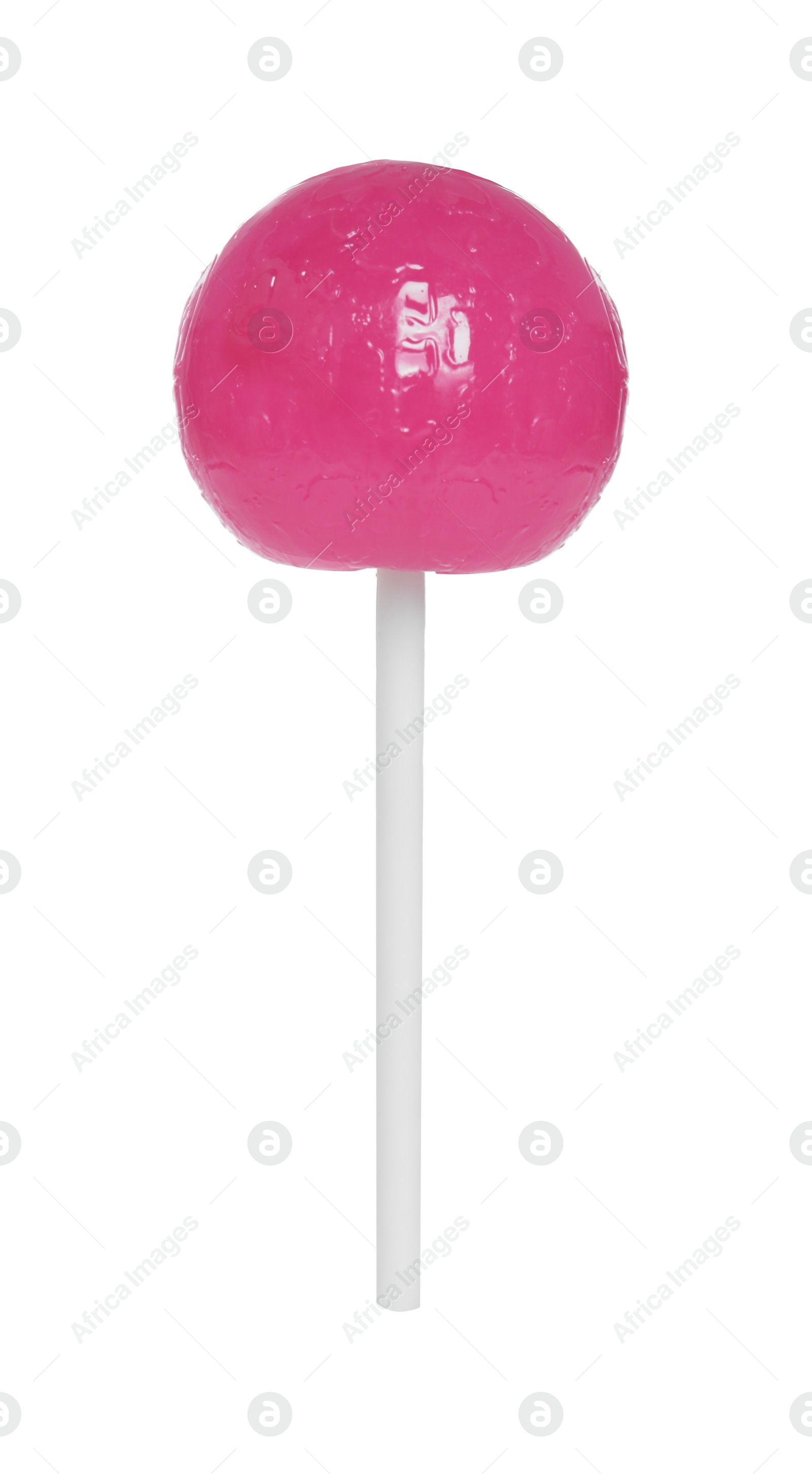 Photo of Stick with pink lollipop isolated on white