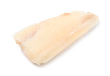 Piece of raw cod fish isolated on white