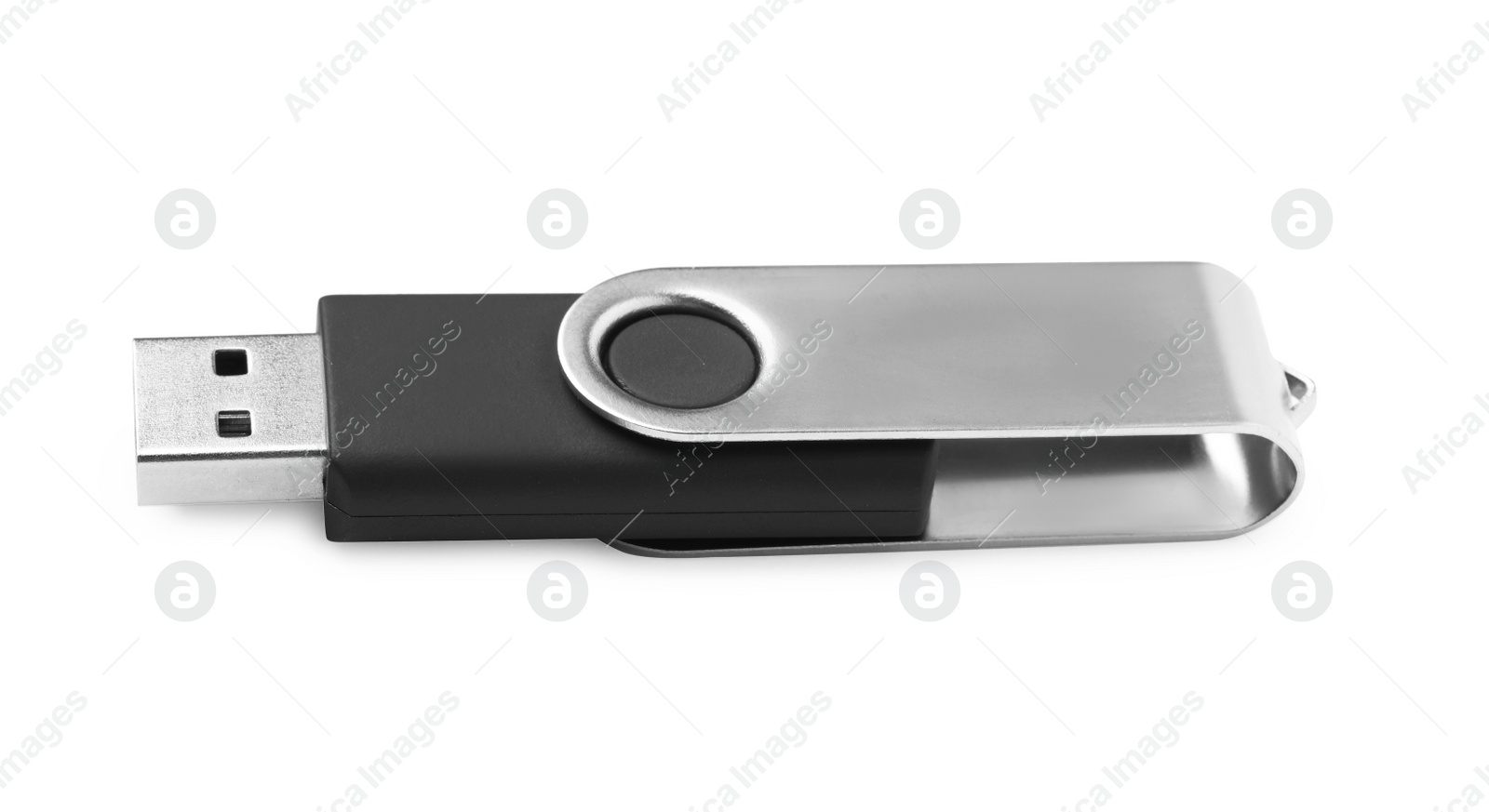 Photo of Modern usb flash drive isolated on white