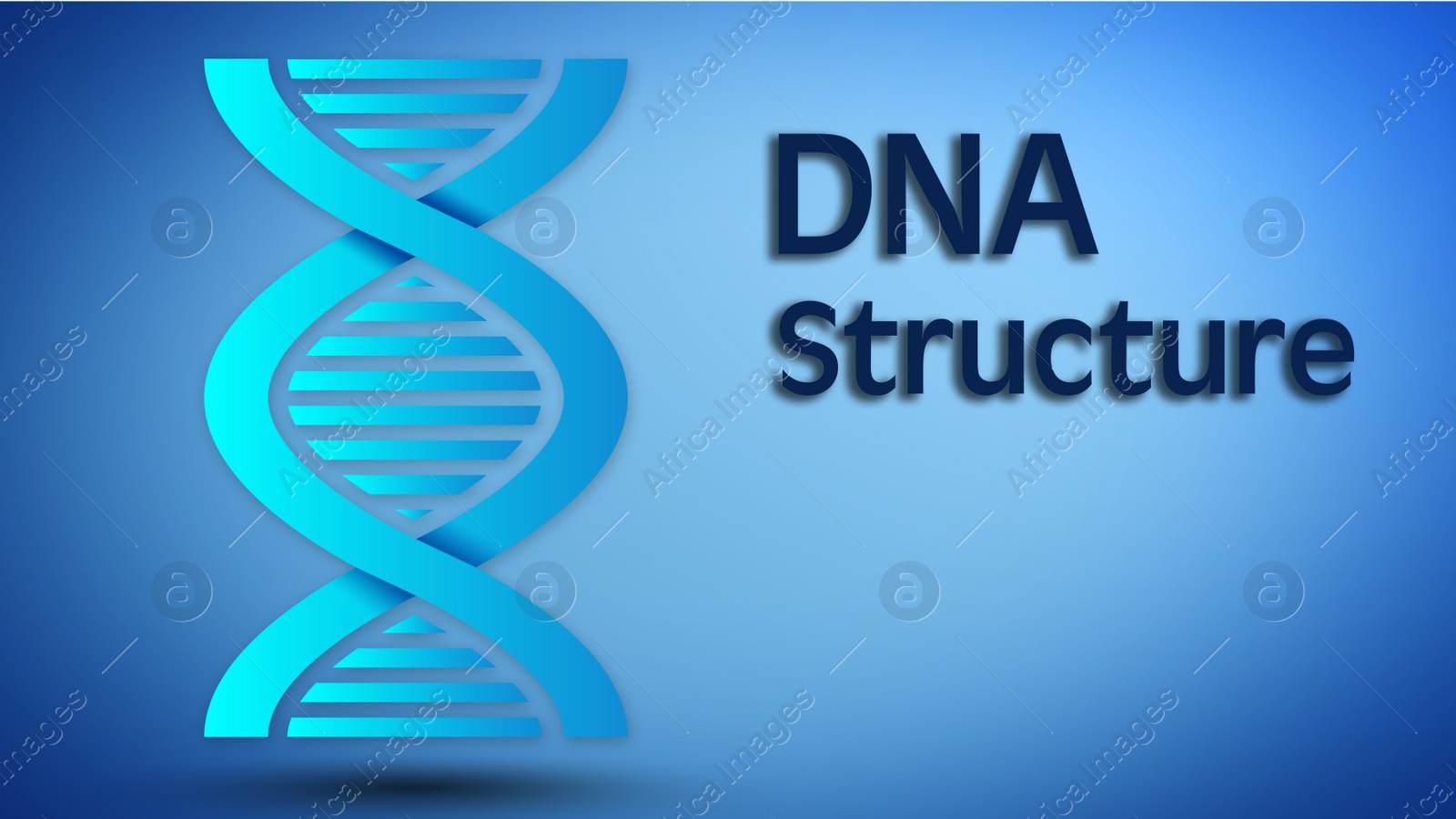 Illustration of DNA structure on light blue background. Illustration