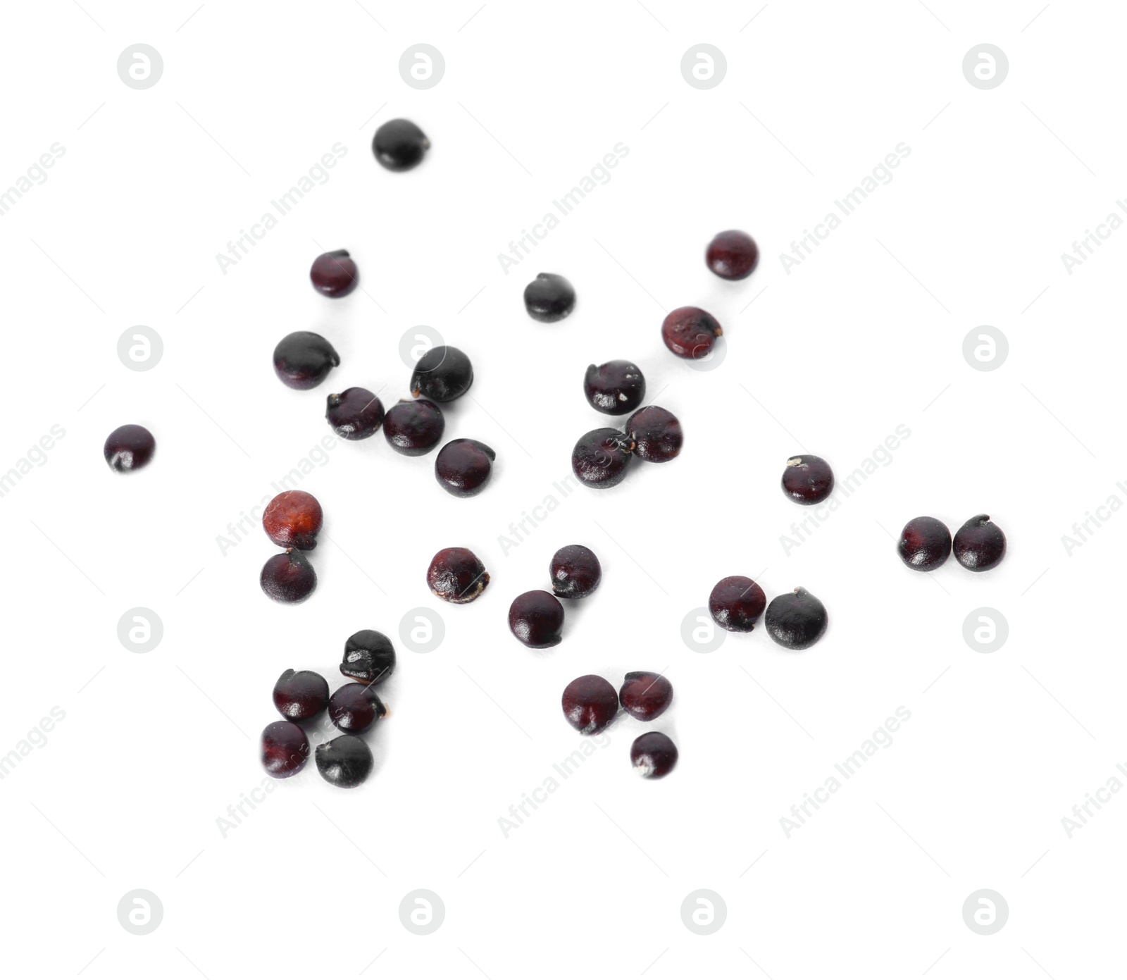 Photo of Raw black quinoa seeds on white background