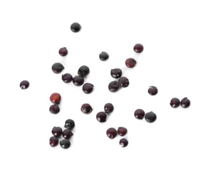 Photo of Raw black quinoa seeds on white background