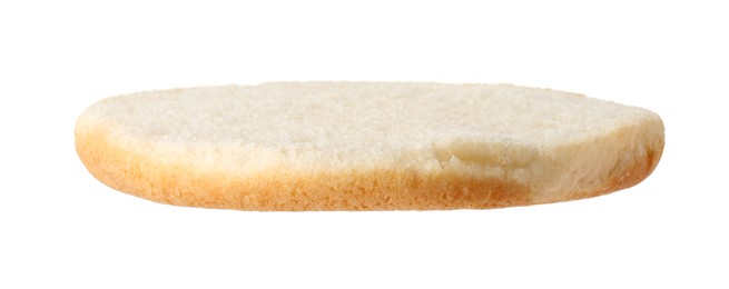 Half of fresh burger bun isolated on white