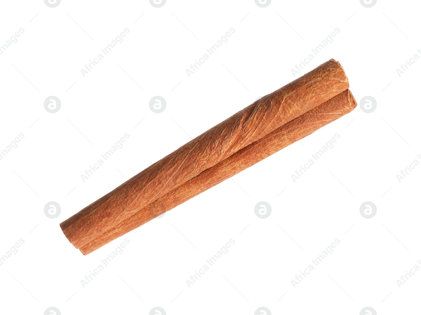 Photo of One aromatic cinnamon stick isolated on white