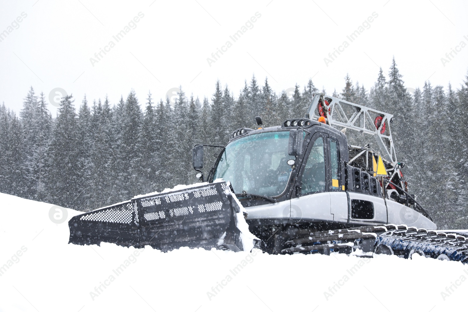 Photo of New modern snow plow at mountain resort