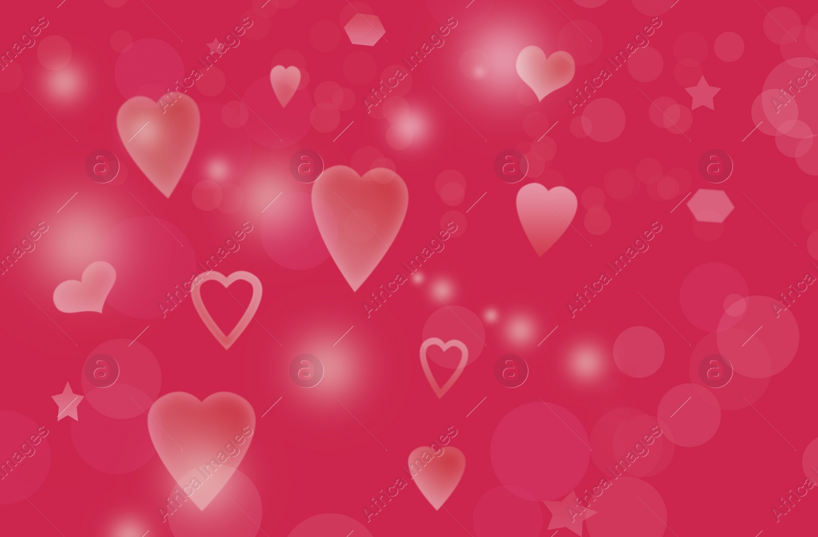 Image of Bright abstract pink background with hearts. Happy Valentine's day