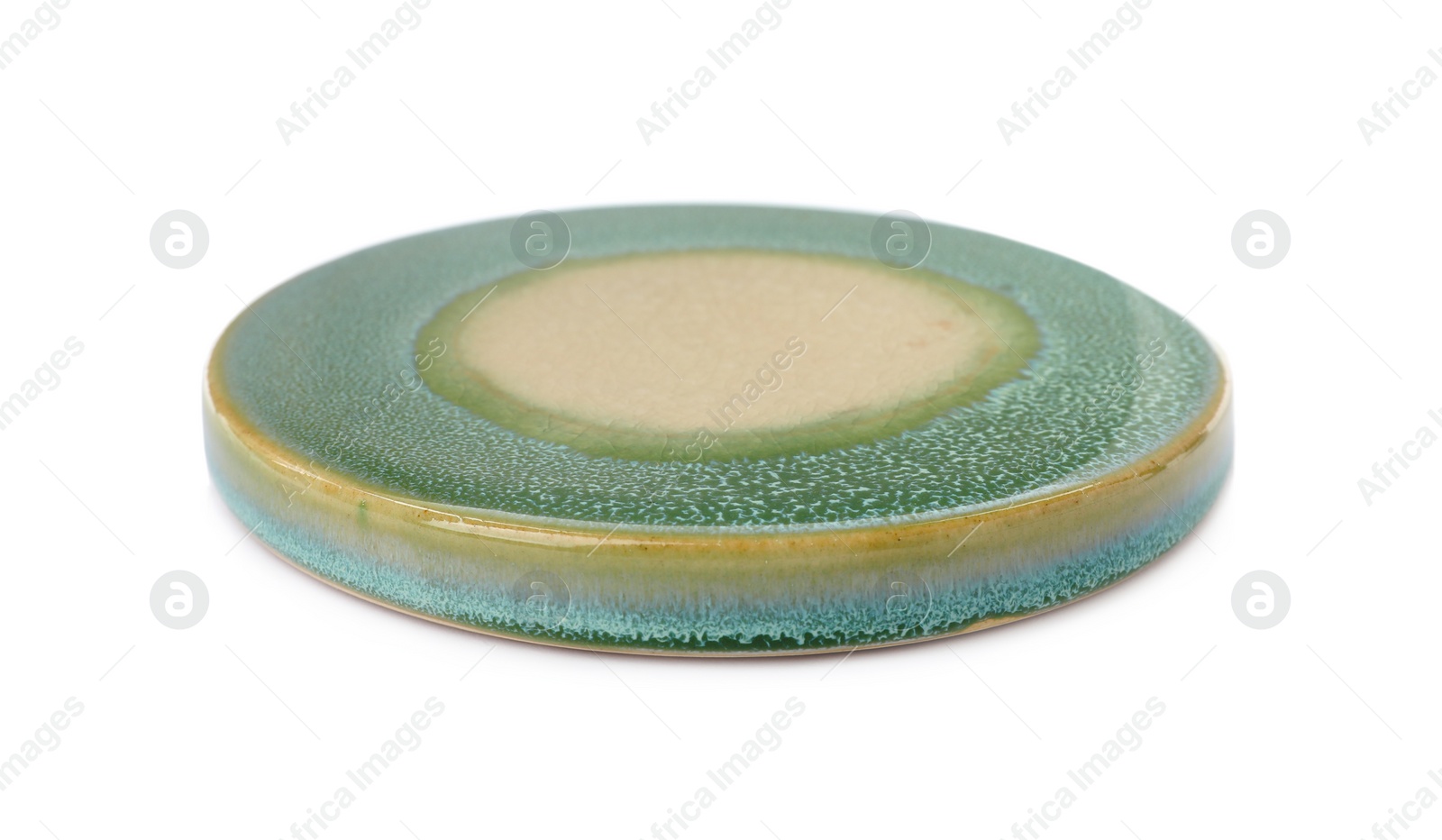 Photo of One stylish cup coaster on white background