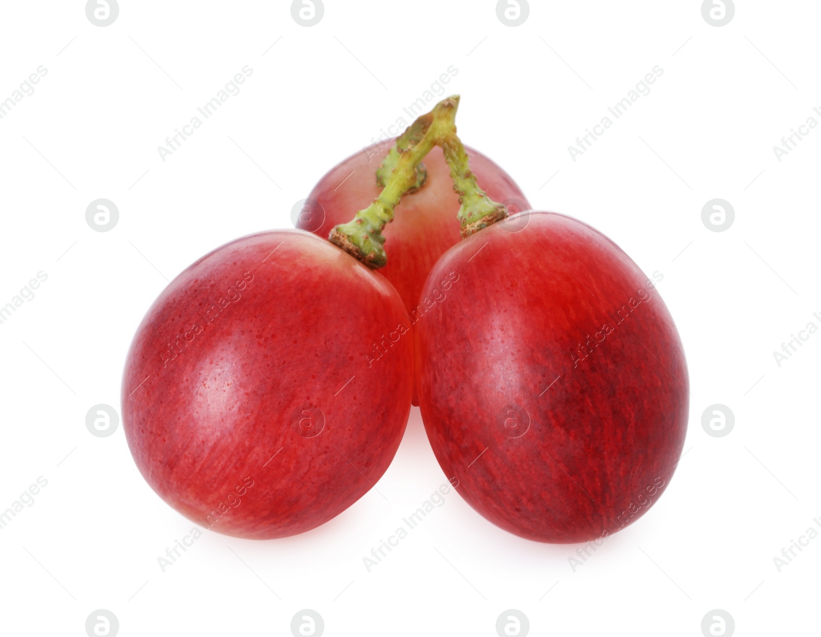 Photo of Tasty ripe red grapes isolated on white