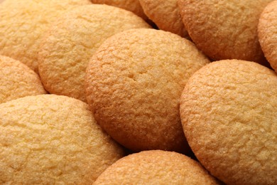 Photo of Delicious butter cookies as background, closeup view