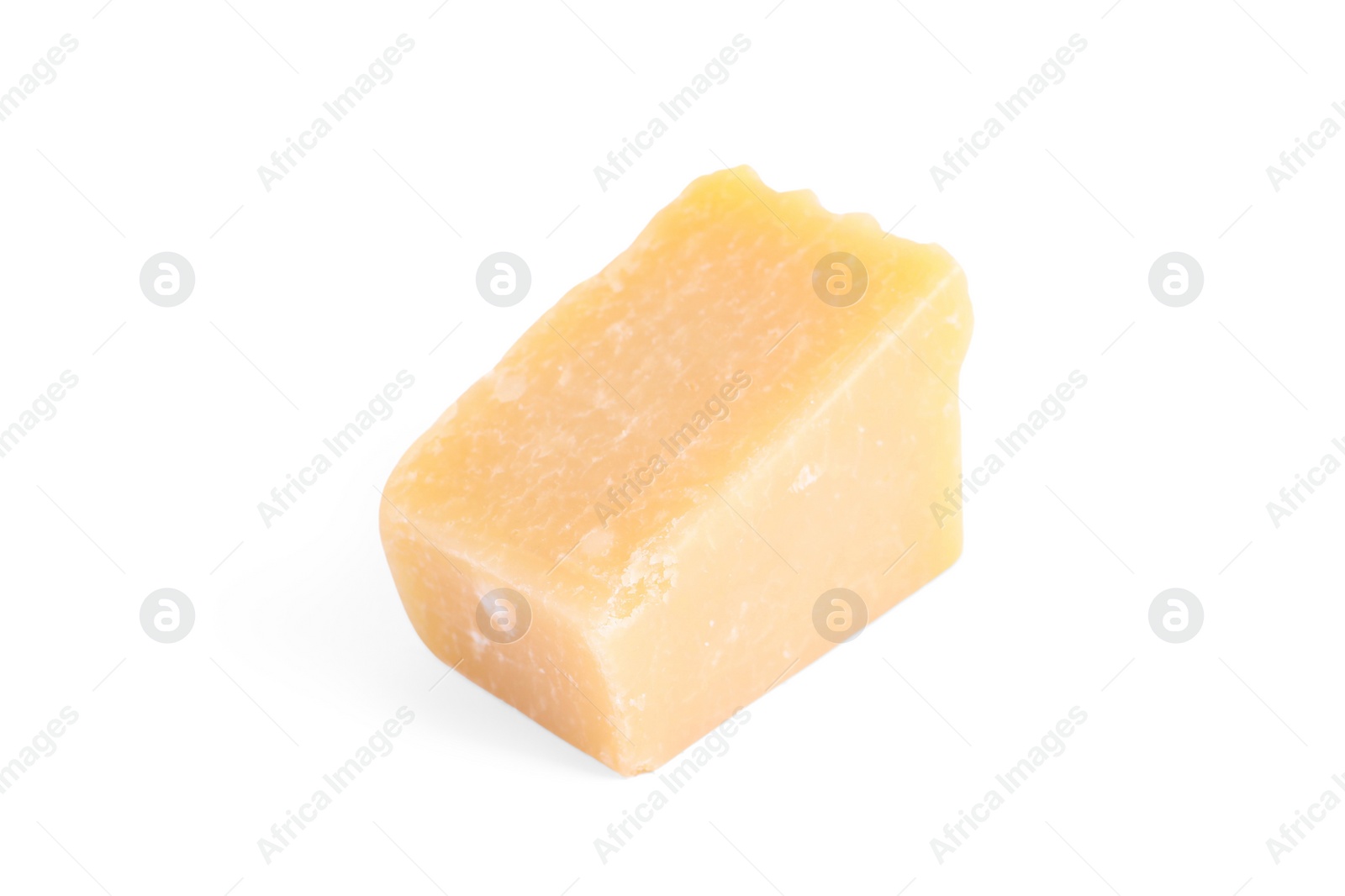 Photo of Piece of delicious parmesan cheese isolated on white