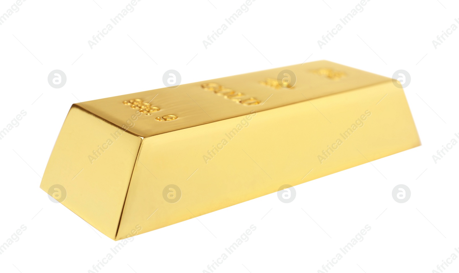 Photo of Precious shiny gold bar on white background