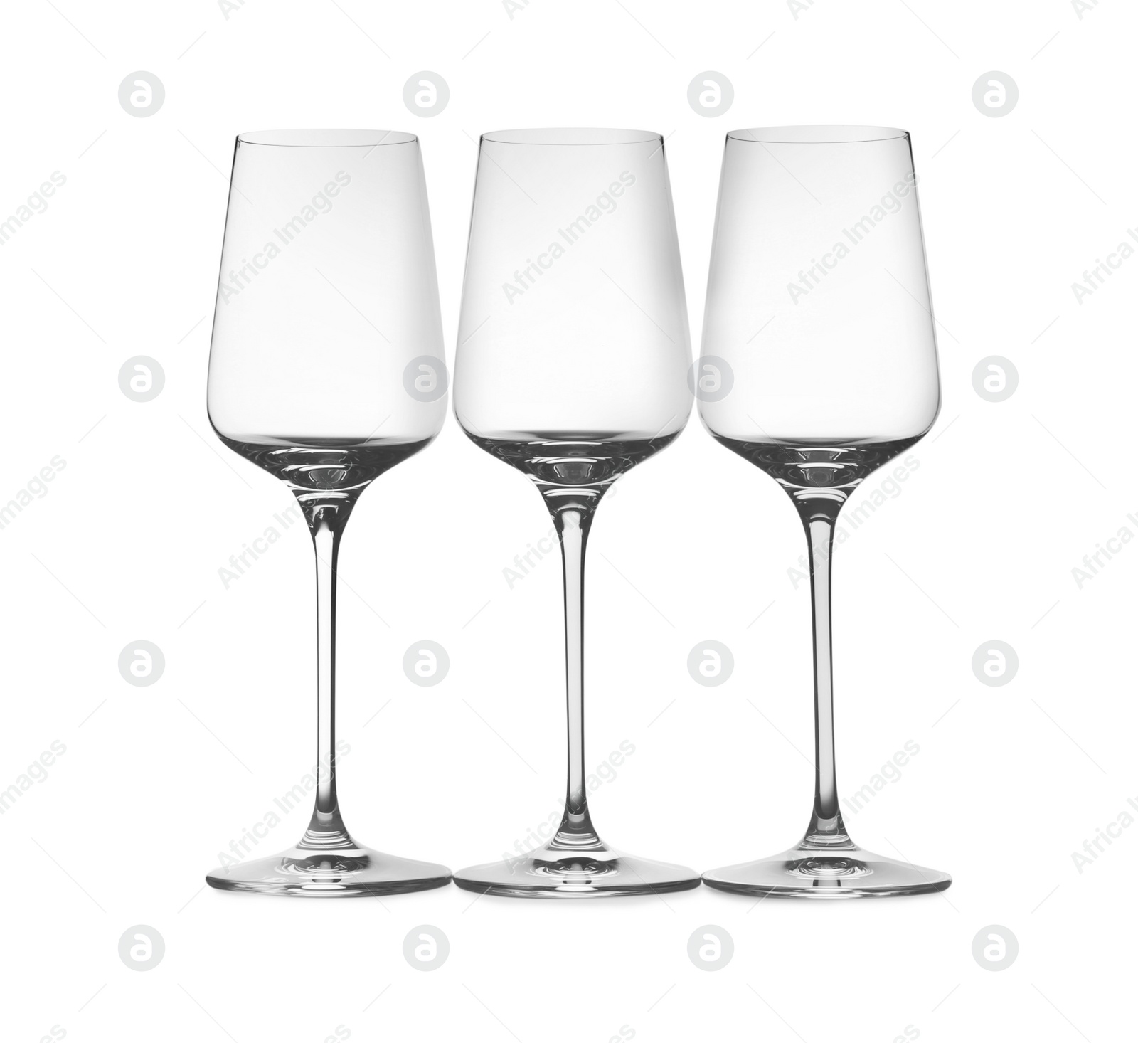 Photo of Set of wine glasses isolated on white