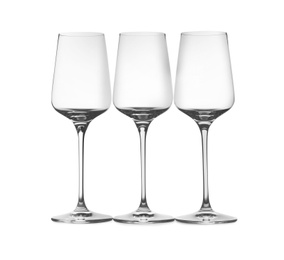 Set of wine glasses isolated on white