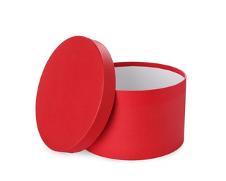 Elegant red gift box isolated on white