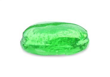 Green slime isolated on white. Antistress toy