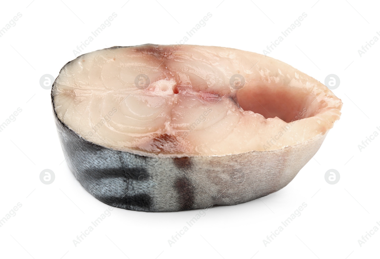 Photo of Piece of mackerel fish on white background