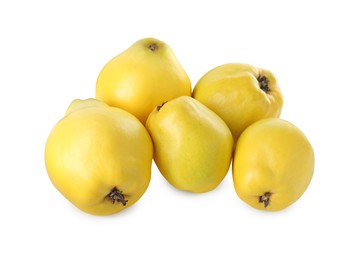 Photo of Delicious fresh ripe quinces isolated on white