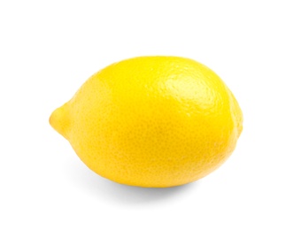 Photo of Fresh ripe lemon on white background