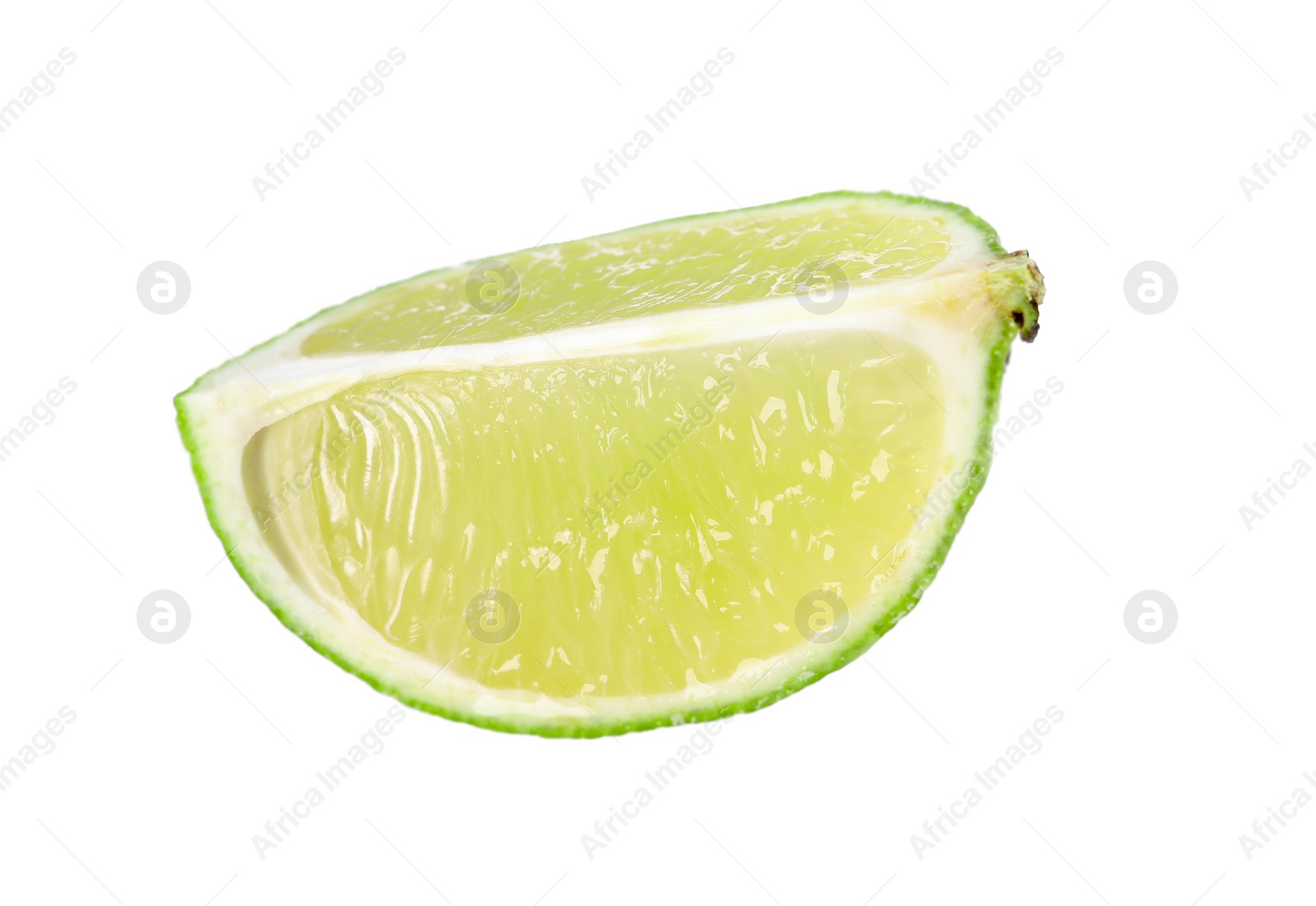 Photo of Citrus fruit. Sliced fresh ripe lime isolated on white