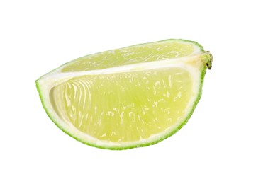 Citrus fruit. Sliced fresh ripe lime isolated on white