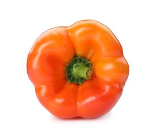 Photo of Raw ripe paprika pepper on white background